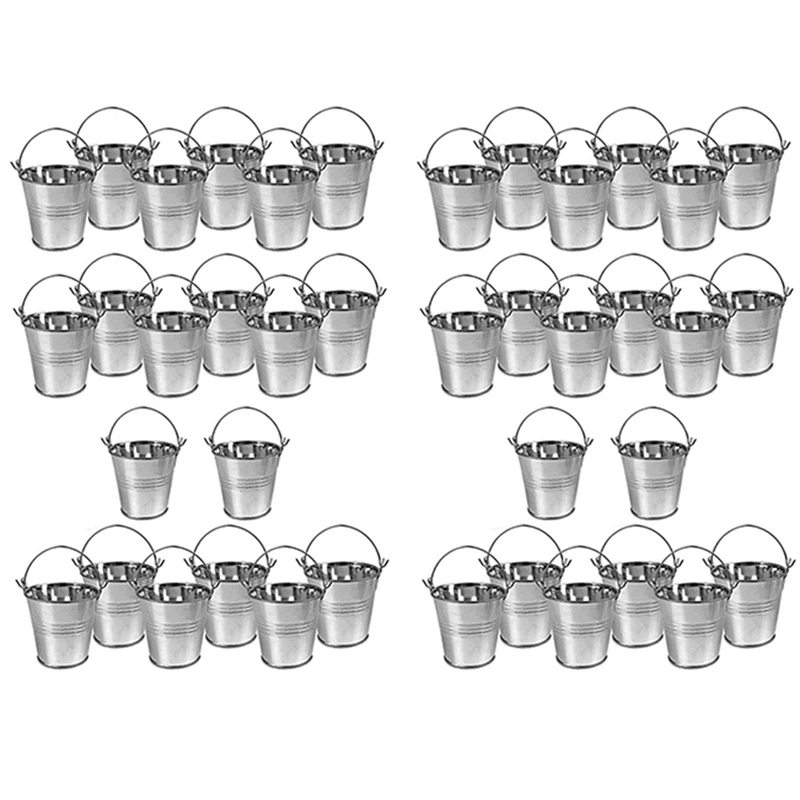 

40Pcs Mini Metal Bucket Portable Flower Pot Vases Planters Lovely Candy Box For Wedding Party Home Decoration