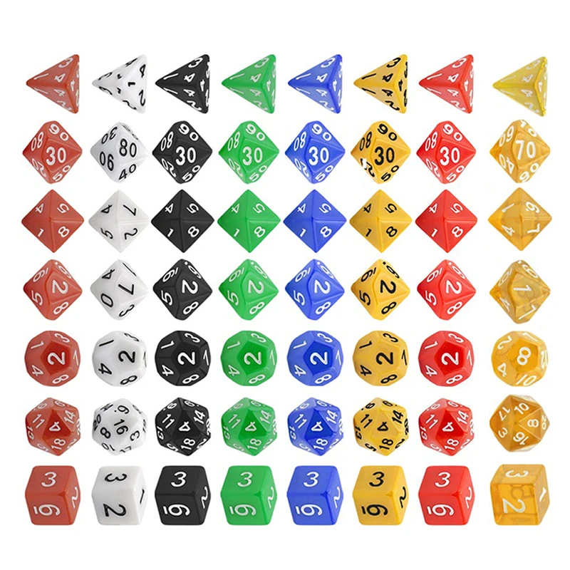 Dice Set with Velvet Storage Bags – Assorted Color Polyhedral Dice Collection, Ideal for Group Tabletop Party Favors TMZ
