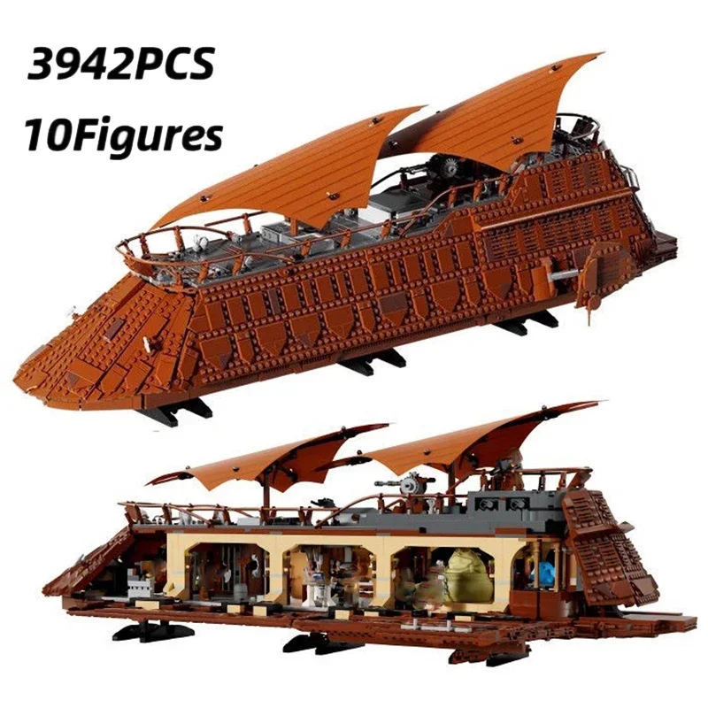 

3942 шт. Sarlacc Pit Showdown Jabba's Sail Barge Star Battle Puzzle в сборе, модель 75397 кирпичей для взрослых и детей, подарки на день рождения