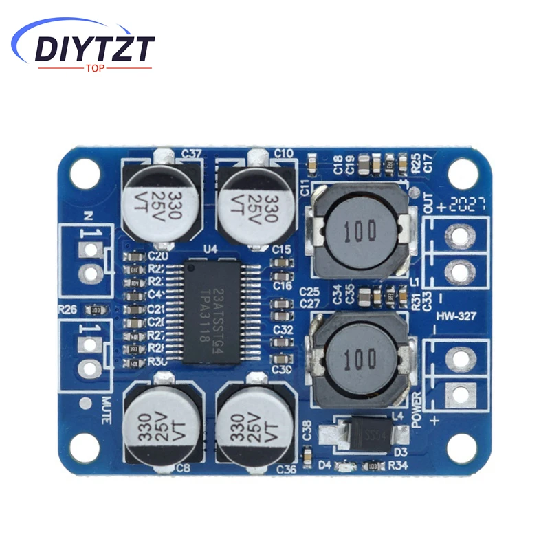 DIYTZT 1/3/5PCS DC 12V-24V TPA3118 60W Mono Digital Audio Power Amplifier Board Amp Module 32P chip original chip.