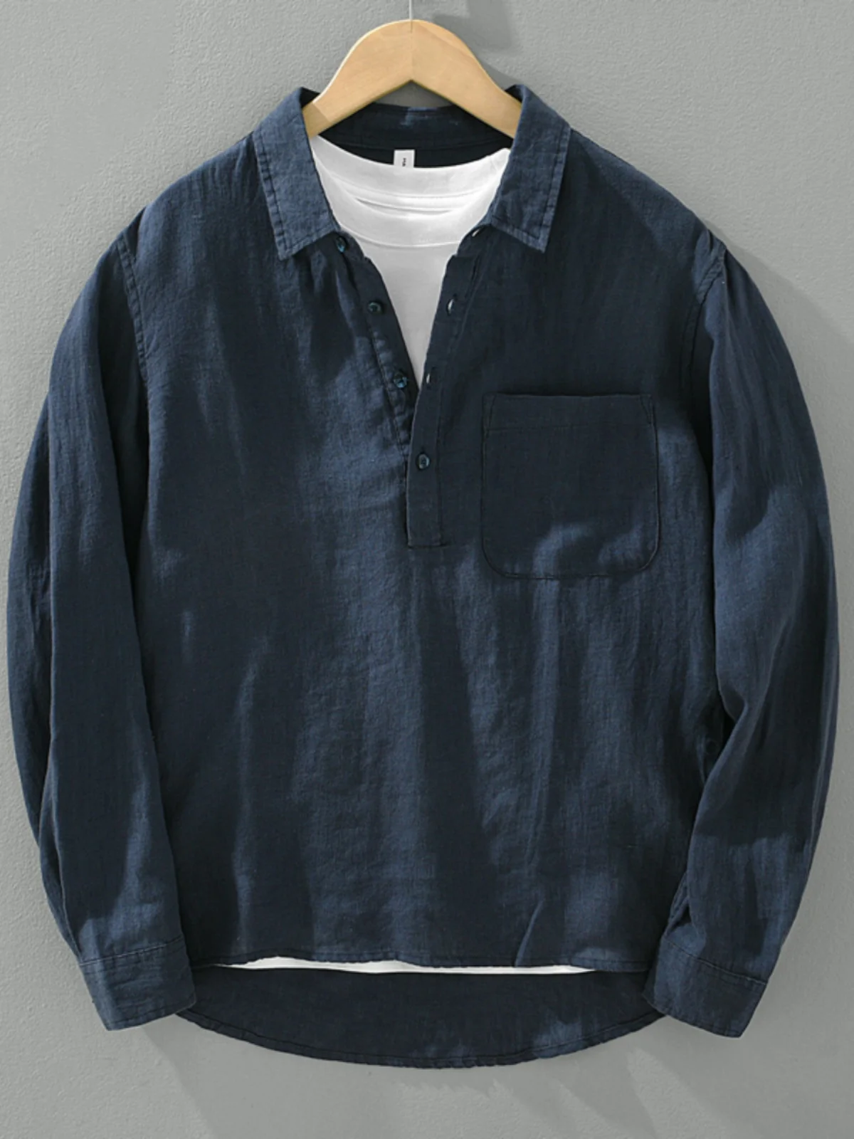 

Linen Long Sve irt Cotton Linen Casual Summer Commute Light Maturi Breathable Color Versatile Stand Collar irt