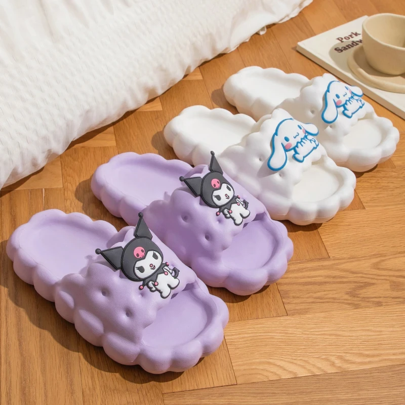 Anime Sanrio Hello Kitty Kuromi EVA Slippers Sandals Summer Cartoon Indoor Outdoor Shoes Non-slip Cloud Design Slippers Gift