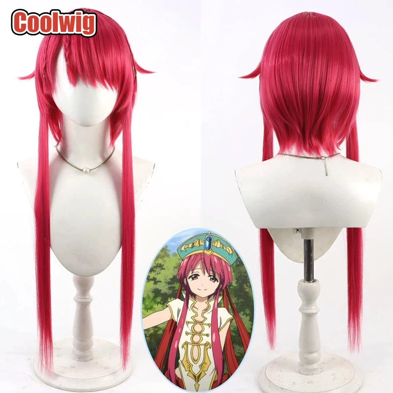 

Coolwig Synthetic Hair Kouha Ren Cosplay Wigs Anime Magi Kouha Ren Role Play Halloween 70cm Long Straight Red Wig Heat Resistant
