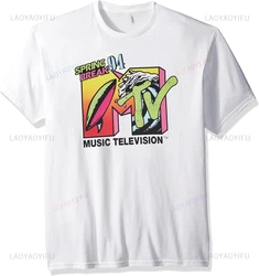 Vintage MTV Men's Springbreak 94 Logo Printed T-Shirt Fashion 80s Music Woman High Quality Cotton Short-sleev Camiseta Hombre