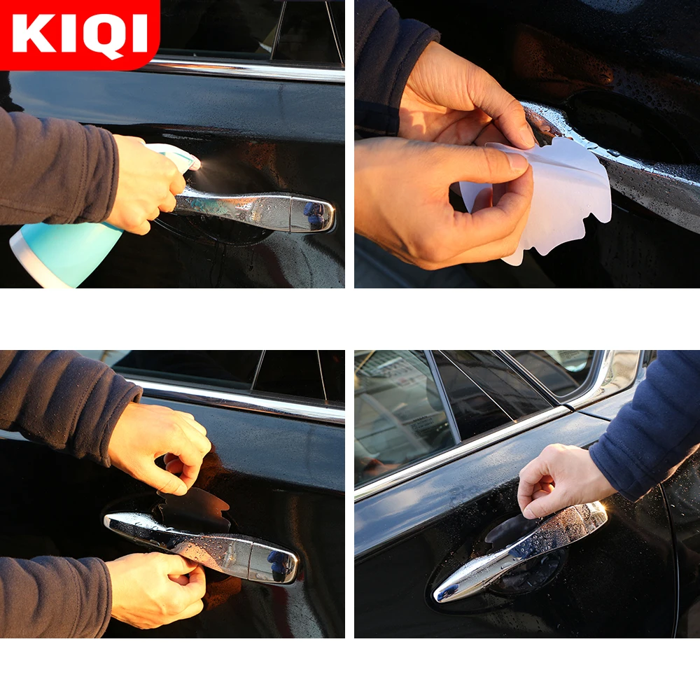 Universal Car Door Handle Scratches Automobile Shakes Protective Vinyl Protector Films Auto Handles Protection with Packet