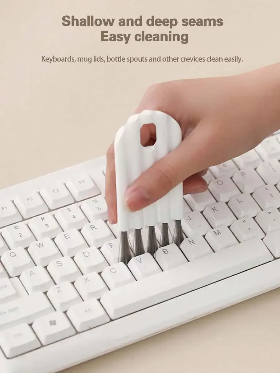 

5pcs Multipurpose Computer Cleaning Kit: Soft Brush Keyboard Cleaner, Crevice Duster And Keycap Cleaner, Thermal Bottle Cap