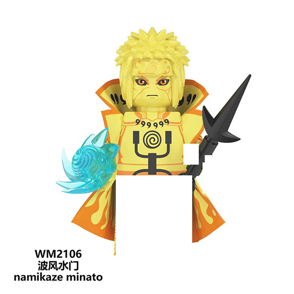 อะนิเมะ NARUTO อาคารอิฐ MINI Action ตัวเลขของเล่น Namikaze Minato Orochimaru Killer Bee บล็อกชุดของขวัญวันเกิดสําหรับเด็ก