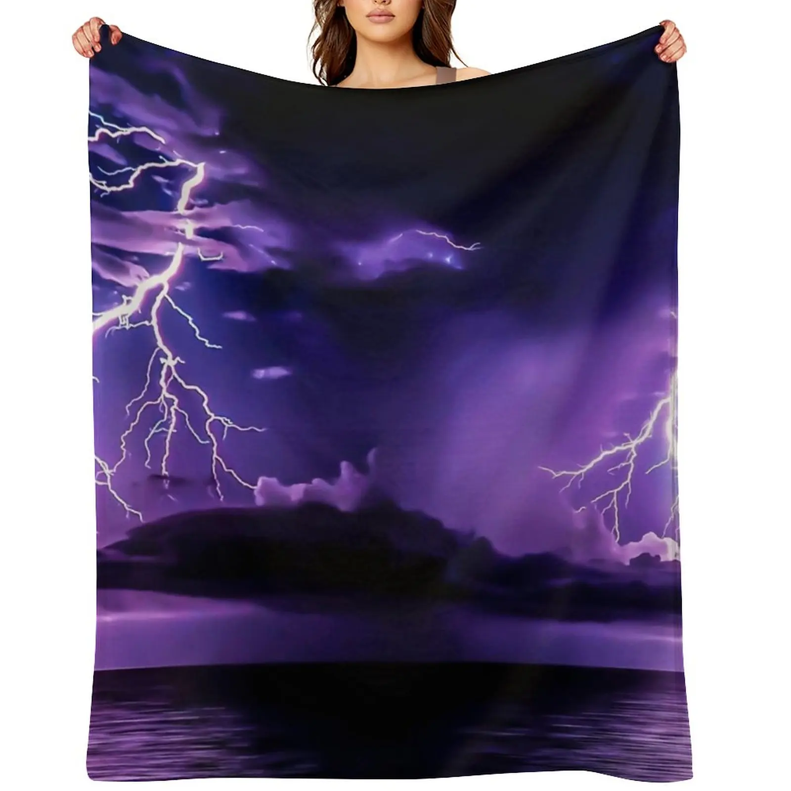 

Lightning Strike Lightning Bolt in Redington Beach, Florida Throw Blanket Moving Custom Sofa Quilt Blankets
