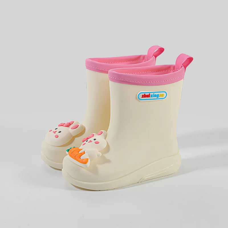 New 3D Cartoon Cute Bunny Duckling Kids Rain Boots for Baby Boys Four Seasons New 2023 Versatile Cute Simple Girl Water Boots