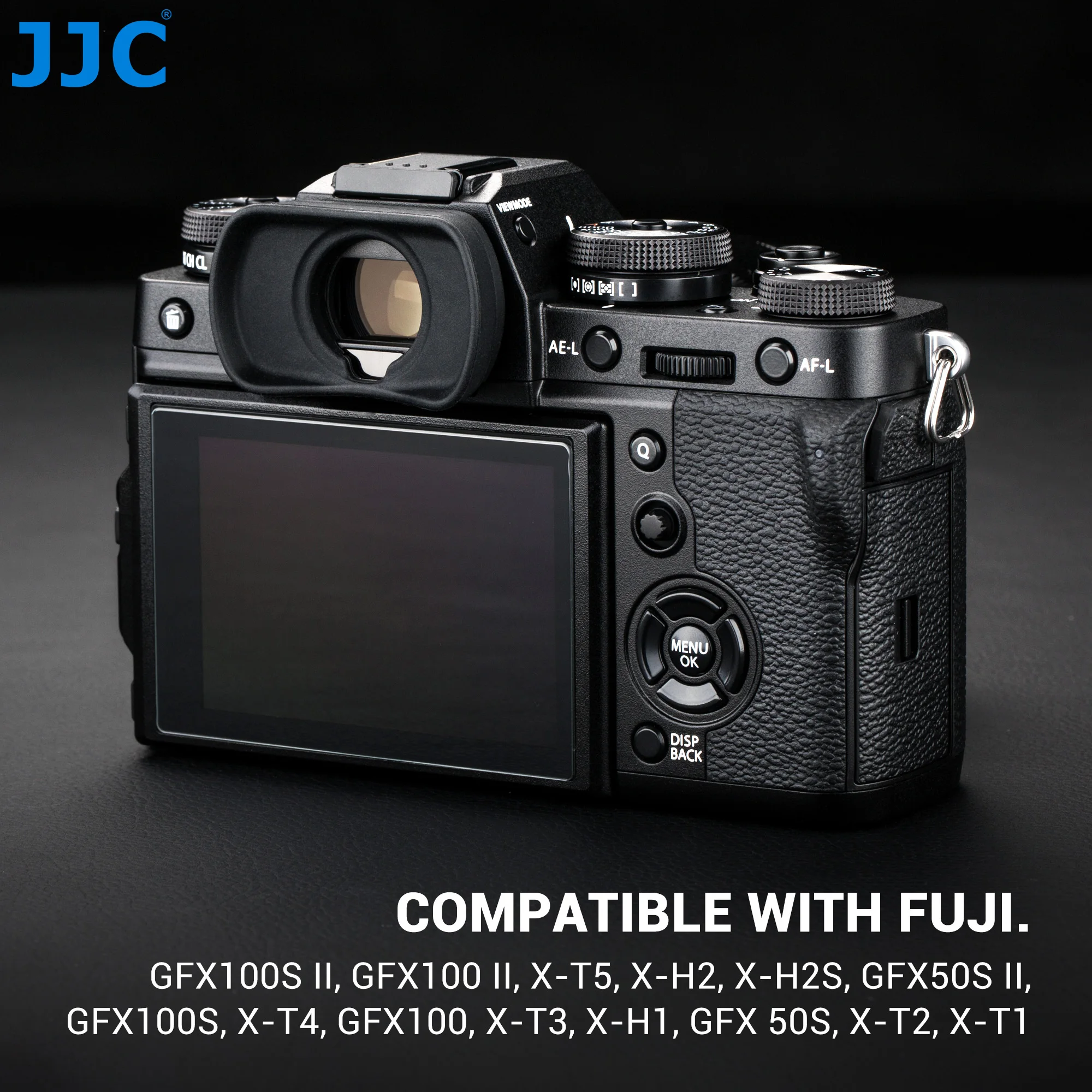 JJC EC-XT Soft Silicone Eyepiece Eyecup Viewfinder Eye Cup for Fujifilm X-T5 X-H2 X-T4 X-T3 X-T2 X-T1 XT4 XT3 XT2 XT1 GFX100