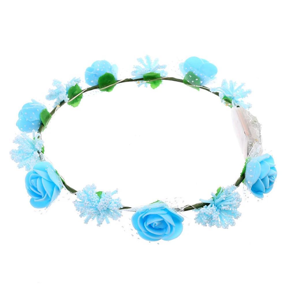 

Glow Garland LED Flower Necklaces Bright Rose Hawaiian Lei Party DecorationsFlowers Beach Accessories Luau Event
