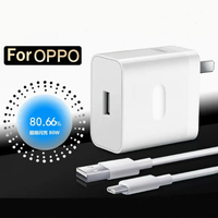 For OPPO 80W SuperVOOC Charger EU/US Fast Charger Adapter Type C Cable For OPPO Find N2 N X4 X5 X6 X7 Reno 12 11 10X 9 8 R17 Pro