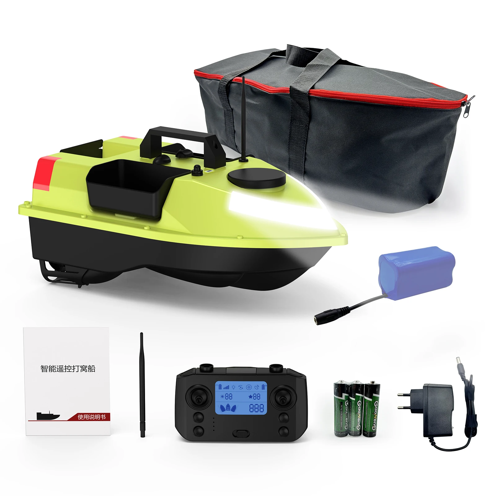 

GPS RC Bait Boat 600M Wireless Remote Control Fishing Bait Boat Fishing Feeder Boat with 3 Bait Containers