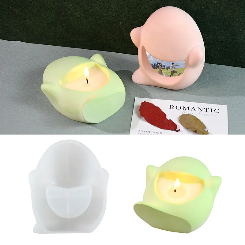 

Candle Cup Epoxy Resin Mold DIY Big Mouth Ghost Candle Cup Silicone Mould Halloween Home Desktop Decoration Crafts Make Art Gift