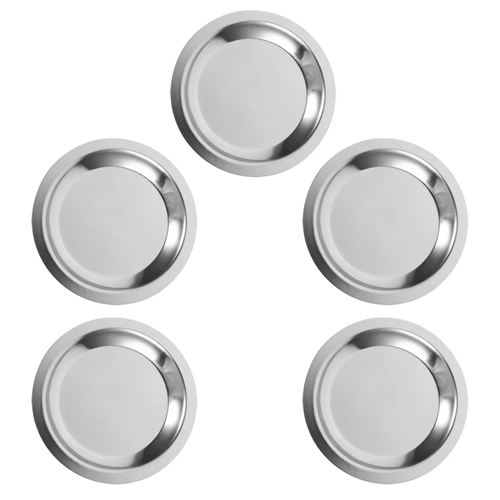 Posavasos multifunción para botella de hogar, bandeja de joyería de Metal, almohadilla lavable de vidrio, posavasos de oficina de taza de acero inoxidable, 5 uds.