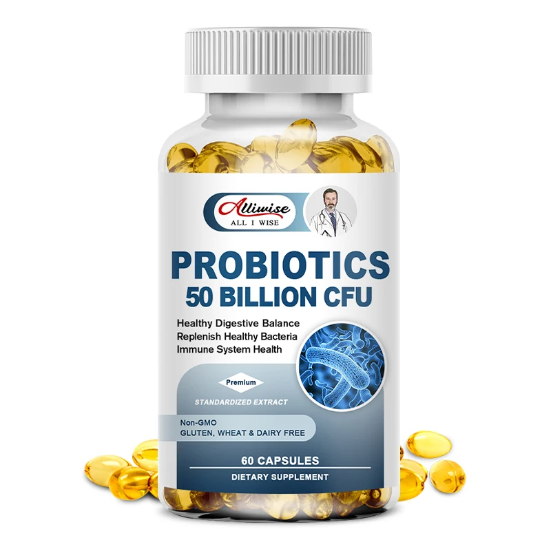 

Alliwise Probiotics 50 Billion CFU Probiotic Capsule Probiotics Nutrient Digestion&Gut Health for Adults Women&Men