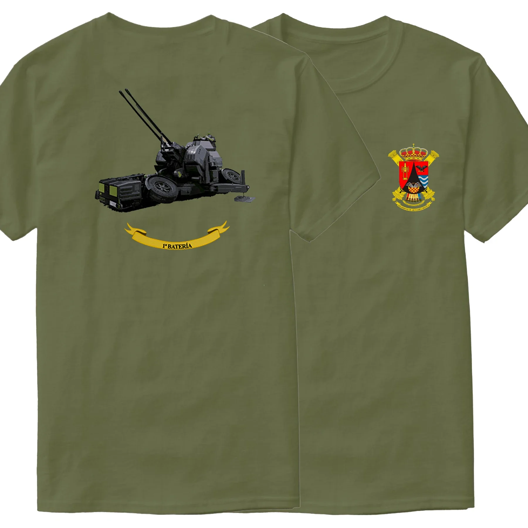 Camiseta Regimiento Mixto De Artillería 32 Ejército Español .100% Algodón De Alta Calidad, Cuello Redondo, Suelto, Casual