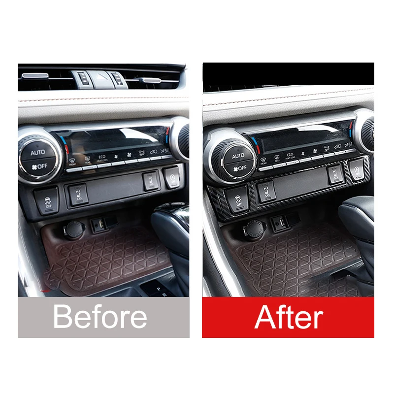 لتويوتا RAV4 XA50 2019 2020 2021 2022 2023 2024 2025 الهجين ABS سيارة التحكم المركزي مقعد الحرارة غطاء أزرار اكسسوارات الكسوة #2