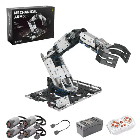 Multi-Axis mechanical Arm Programmable Building Blocks 5 in 1 robot Remote Control toys Interactive STEM Learning children gift
