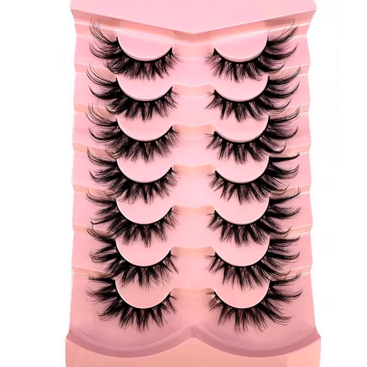 Novo olho de gato 5d vison cílios enrolados alados natural realista bagunçado final olho alongado grosso cílios postiços macios cílios postiços