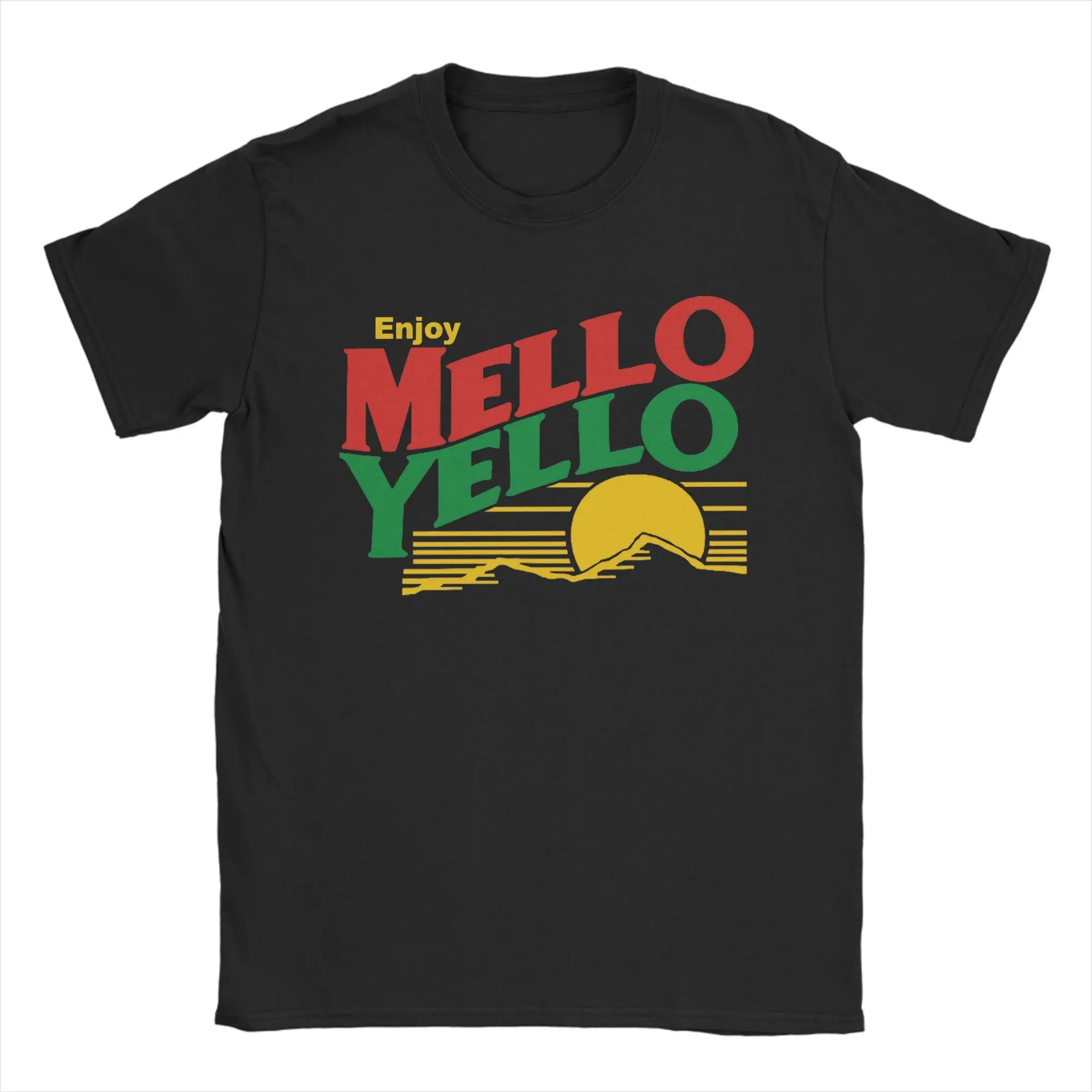 شرب Mellos Yellows تي شيرت الشاطئ مضحك تي شيرت القطن العصرية كول تي شيرت للرجال قصيرة الأكمام بلايز عادية