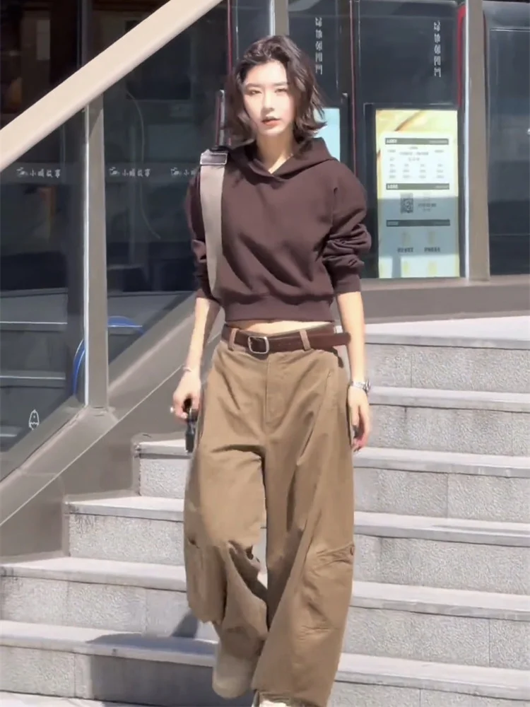 

Minimalist and trendy hooded pullover+casual pants set women in autumn 2025 popular fashion and versatile two piece set