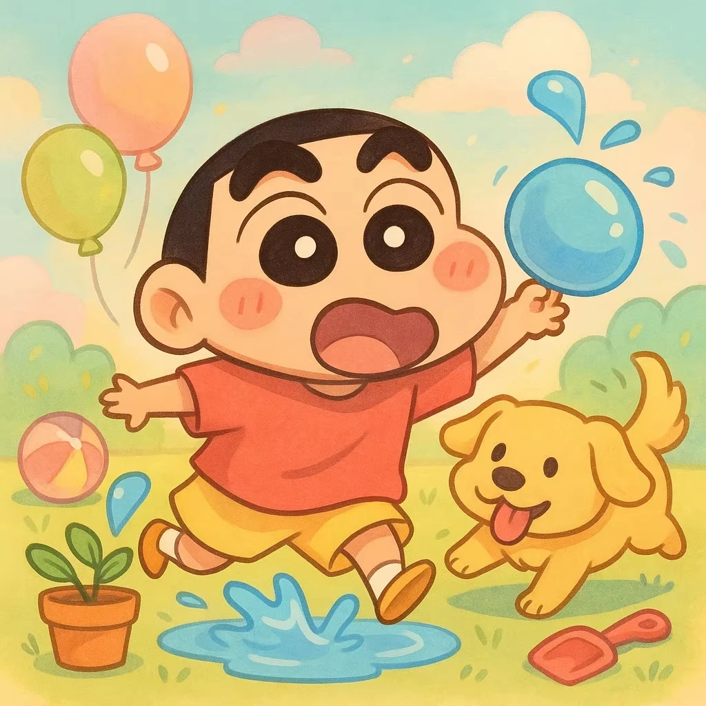 Jigsaw Puzzle 500PCS/1024 PCSCute Crayon Shin‑chan Puppy Playtime Balloon Water Splash And Sand Shovel Puzzle