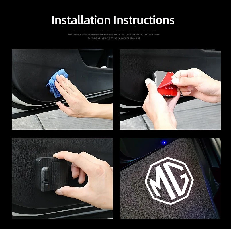 2 قطعة MG HD باب السيارة ترحيب ضوء جهاز عرض (بروجكتور) ل MG 4 5 6 7 Cyberster ES5 ONE MG5 العقرب ZS HS MARVEL-R هيكتور MG3 EZS #6
