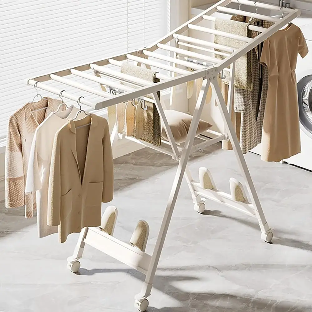 

Регулируемая по высоте напольная сушилка для белья X-образной формы, 1,4 м, из нержавеющей стали