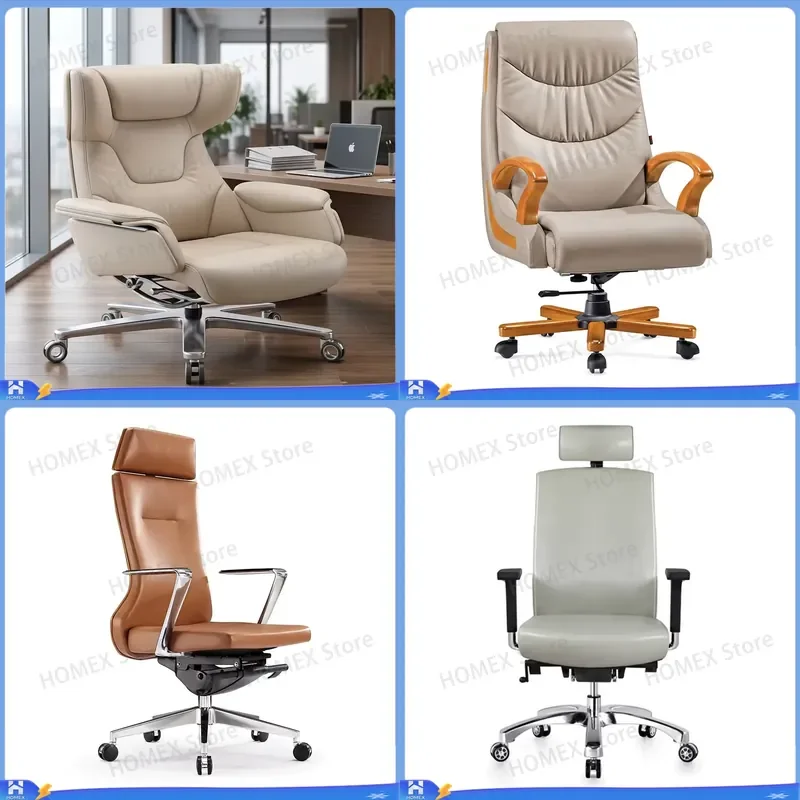 Cadeira de escritório executiva em couro sintético azul-marinho, com encosto alto, design ergonómico, para uso em secretárias de computador, modelo mo