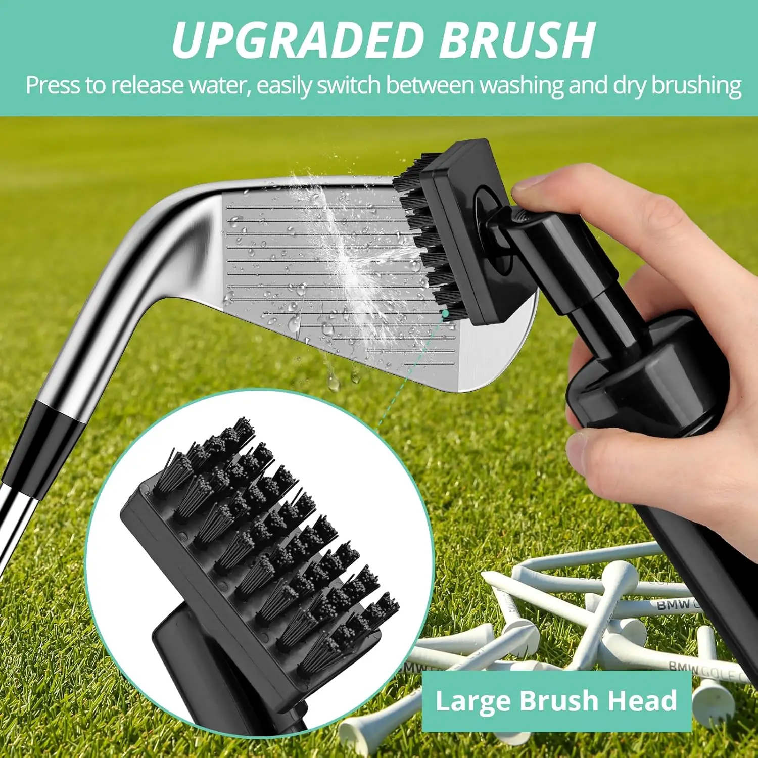 VINTEAM Golf Club Brush Cleaning Kit, Golf Towel, Golf Club Accessories