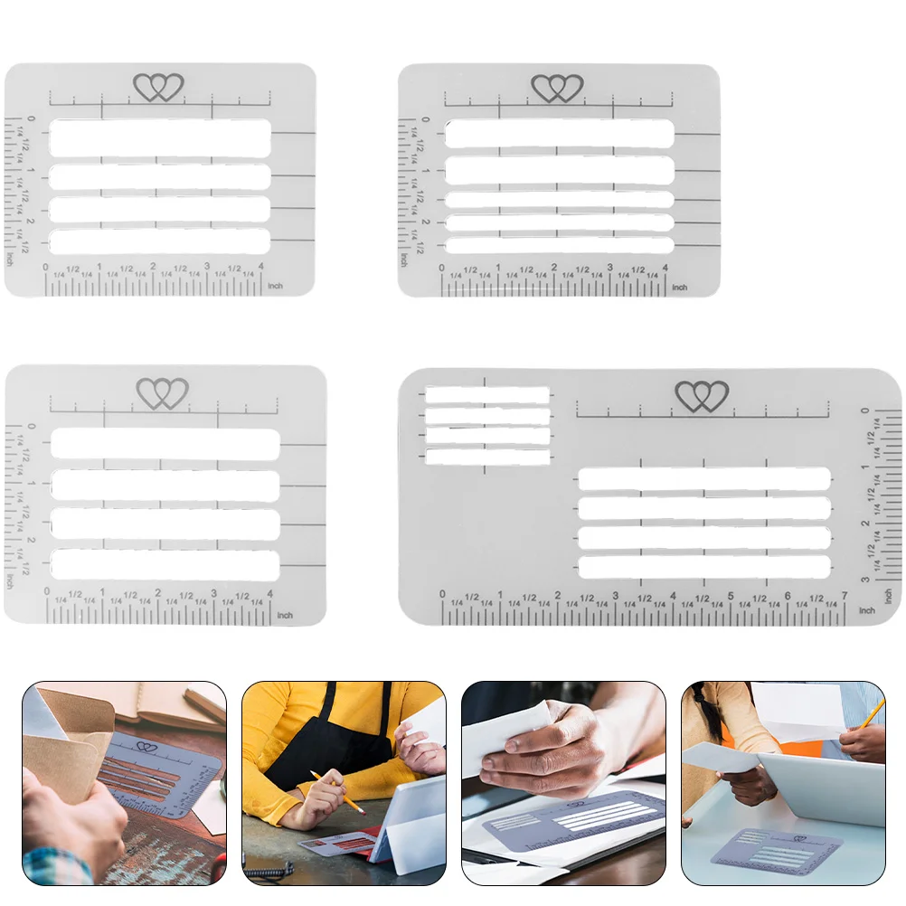 4 Pcs Envelope Address Template Lettering Hollow Supplies Students Stationery Stencil Addressing