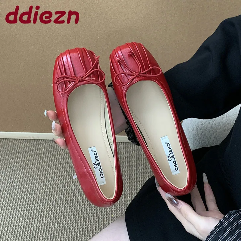 

2025 модные женские туфли без шнуровки на плоской подошве с узлом-бабочкой, женская обувь с круглым носком, увеличивающая рост, женские туфли на плоской подошве