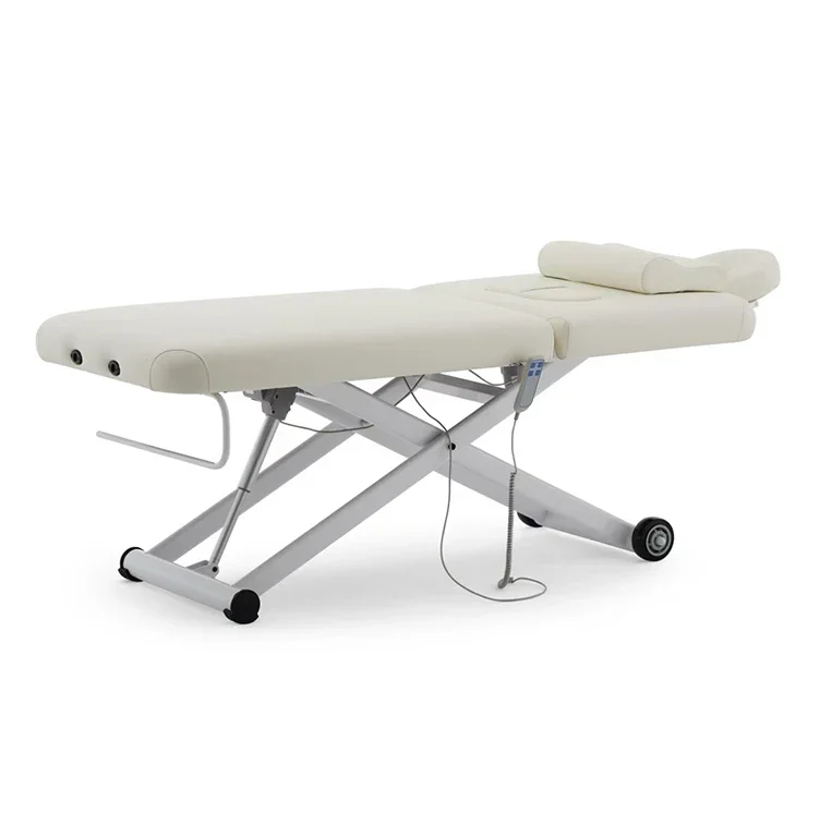 2026 Electric Beauty Salon Furniture Portable Massage Table Lightweight Acupuncture Massage Bed Height Adjustable Eyelash Spa Be