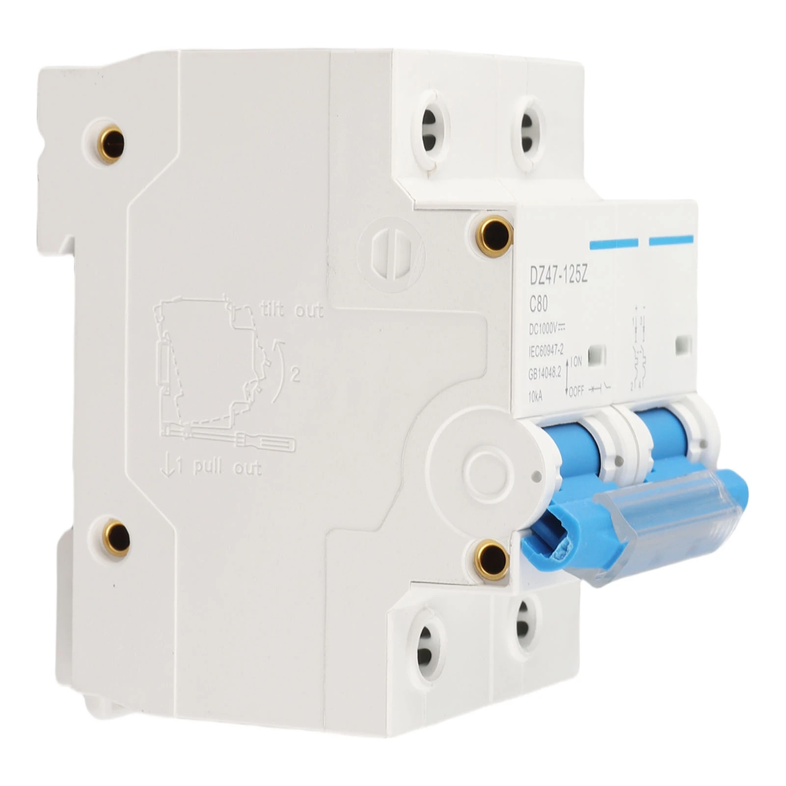 DC Circuit Breaker 10KA Breaking Capacity 36mm DIN Rail Overload Protection Miniature Circuit Breaker