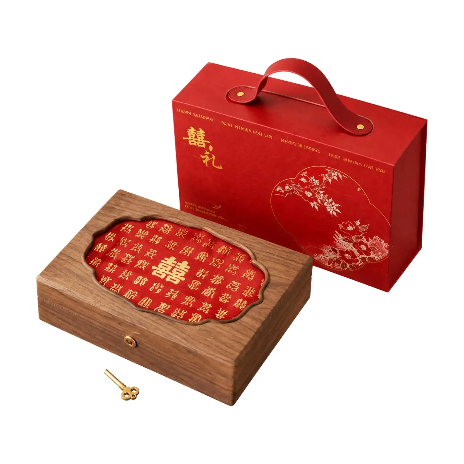 Lockable Jewelry Box with Compartments Solid Wood Wooden Jewelry Box Space-Saving Compact for Gift Recipients, Dresser, Vanity