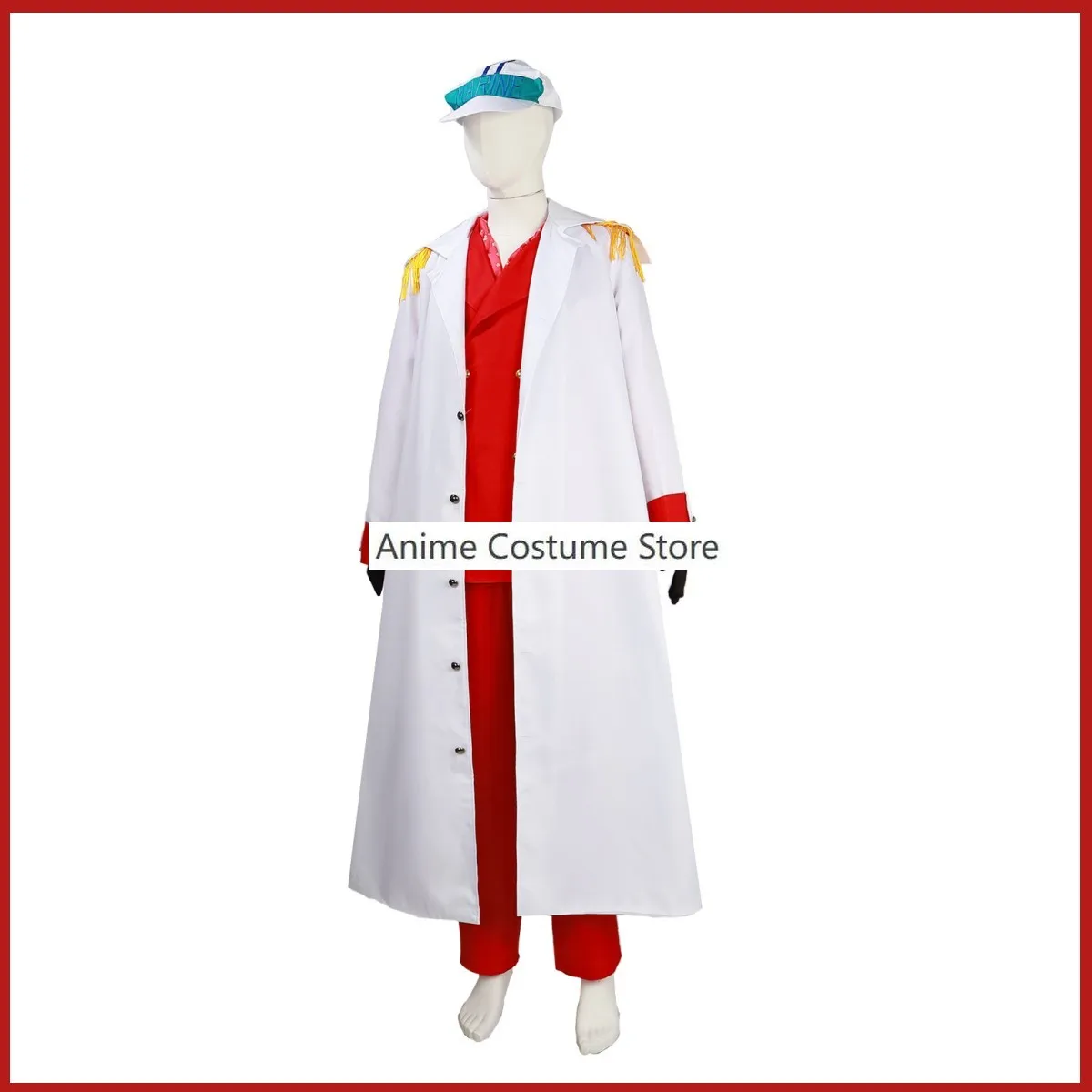 Anime Marines Admiral Sakazuki Cosplay Kostüm Admiral Akainu rote Uniform Full Set Cape Erwachsenen Mann Halloween Karneval Anzug