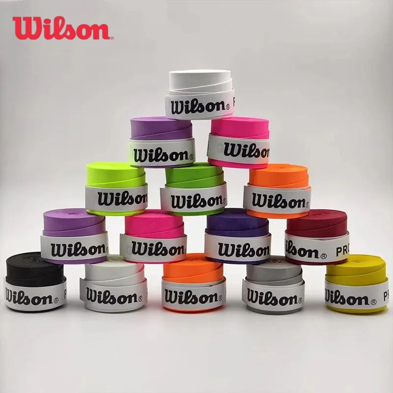 윌슨 12Pcs 라켓 스웨트 밴드 오버 그립 테니스 배드민턴 훈련 땀 흡수 핸드 접착제 테니스 액세서리 PU 미끄럼 방지 그립
