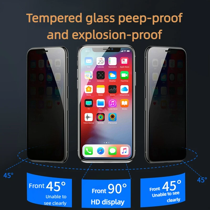 TRSYPHXM new 3D airbag anti peeping film suitable for Apple 15promax full screen unbreakable edge mobile phone tempered film