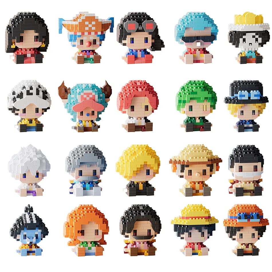 Figurines de blocs micro-action ONE PIECE Sun God Nika Luffy, Chopper, Ace, Buggy, modèle 3D anime, mini briques, jouets pour cadeau