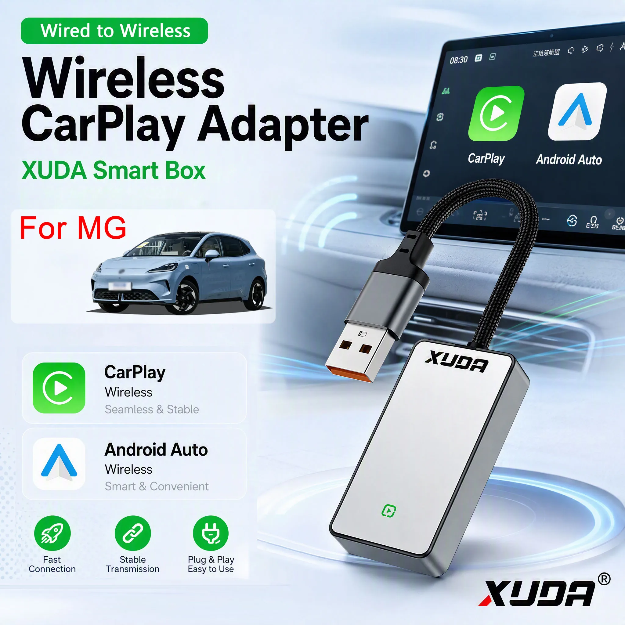 xuda-apple-carplay-android-auto-smart-box-for-mg4-mg-zs-hs-mg5-zt-zt-t-marvel-r-tf-wifi-btgoogle-map-spotify-waze-music-calls