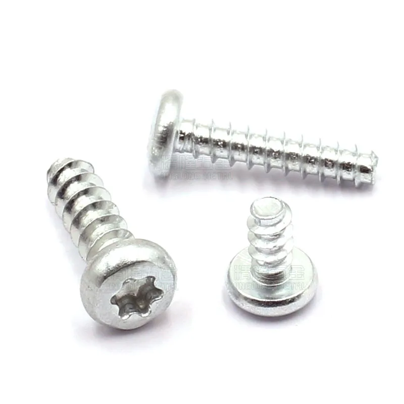 100Pcs M4 M5 M6*L=8/13.5/16/18mm Galvanized Steel Six Lobe Round Torx Button Head Screw BoltHead Bolt Self Tapping Screw image 2
