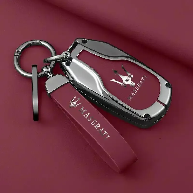 

For Maserati Ghibli GT Quattroporte Levante Grecale Alcantara Zinc Alloy Car Key Case Cover Remote Shell for Car Accessories