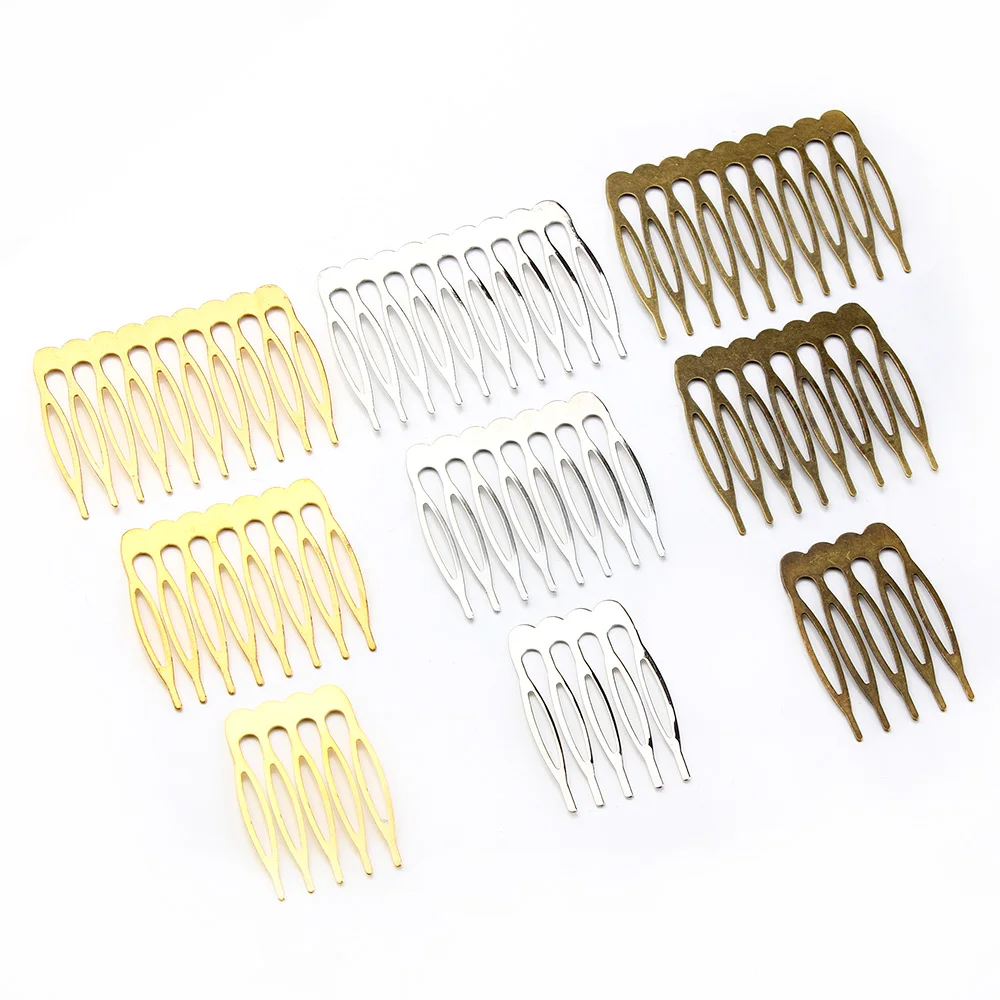 10pcs 5 8 10 Teeth Metal Hair Comb Brass For Clip Women Girl Bridal Ornament Jewelry Decorative Accessories Wedding Accessorie view 3