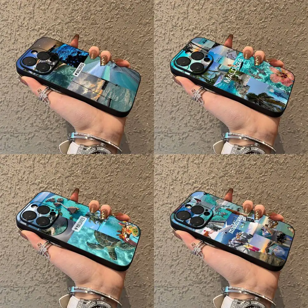 

Maldives Ocean Sea Beach Phone Case For iPhone 17,16,15,14,13,12,Pro,Max,Plus,E,SE4,Air,Mini Black Soft Box