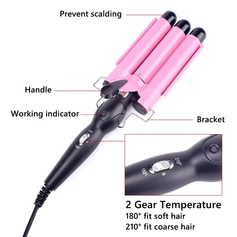 Professional Curling Iron Ceramic Triple Barrel Hair Curler Irons Hair Wave Waver Styling Tools Hair Styler Wand For Women