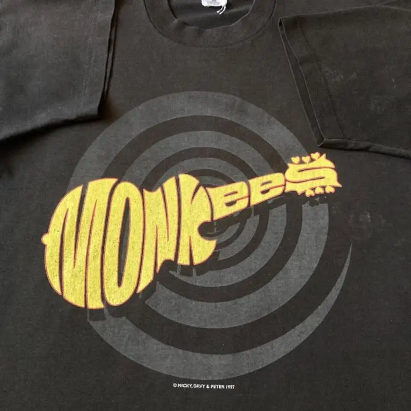 

Винтажная потертая футболка Monkees US Tour Rock 1997 года выпуска