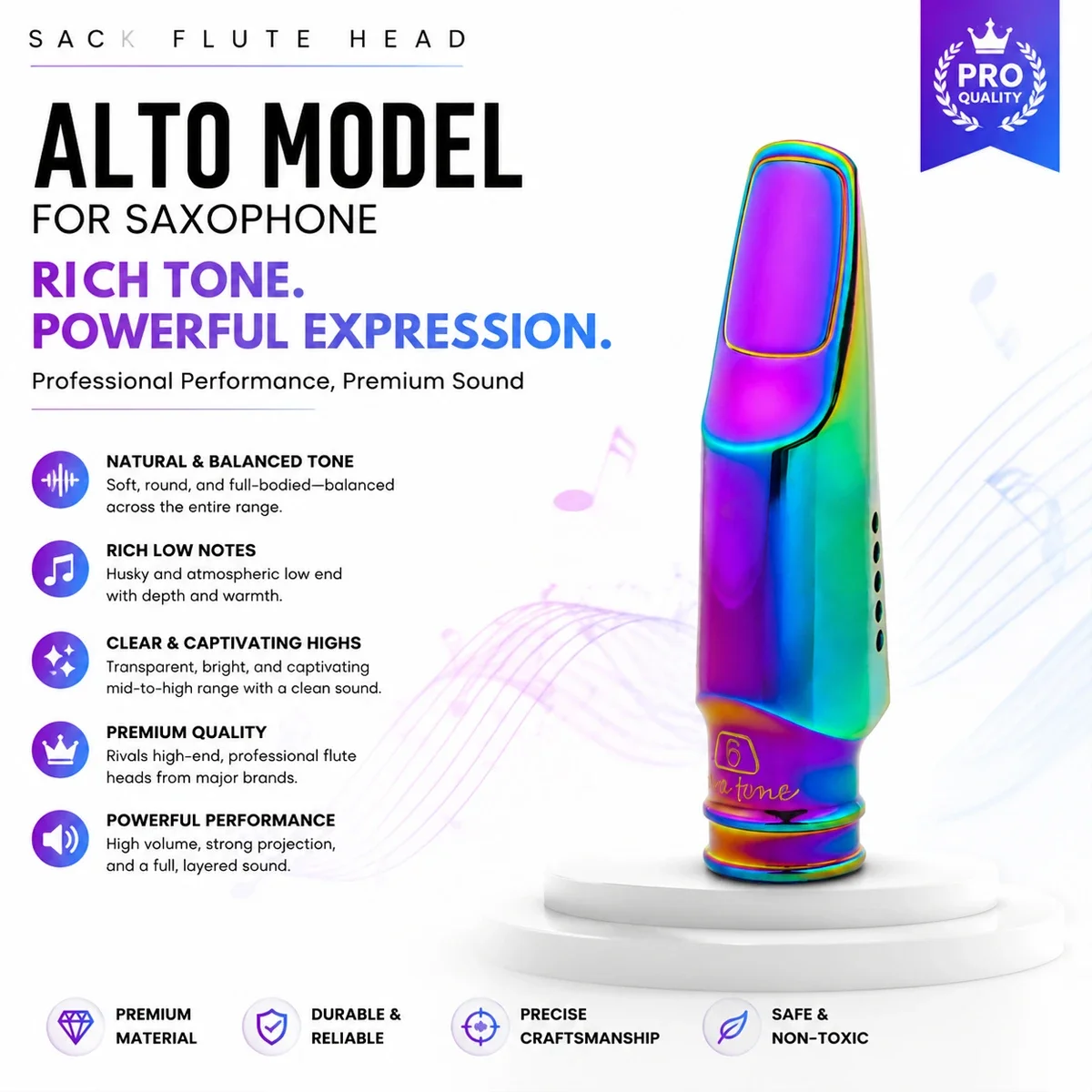 Мундштук для альт-саксофона Aurora Iridescent, металлический, с радужным покрытием, для джазового саксофона, размеры 6, 7, 8, из цельной латуни, JOYLITE, напрямую от производителя.
