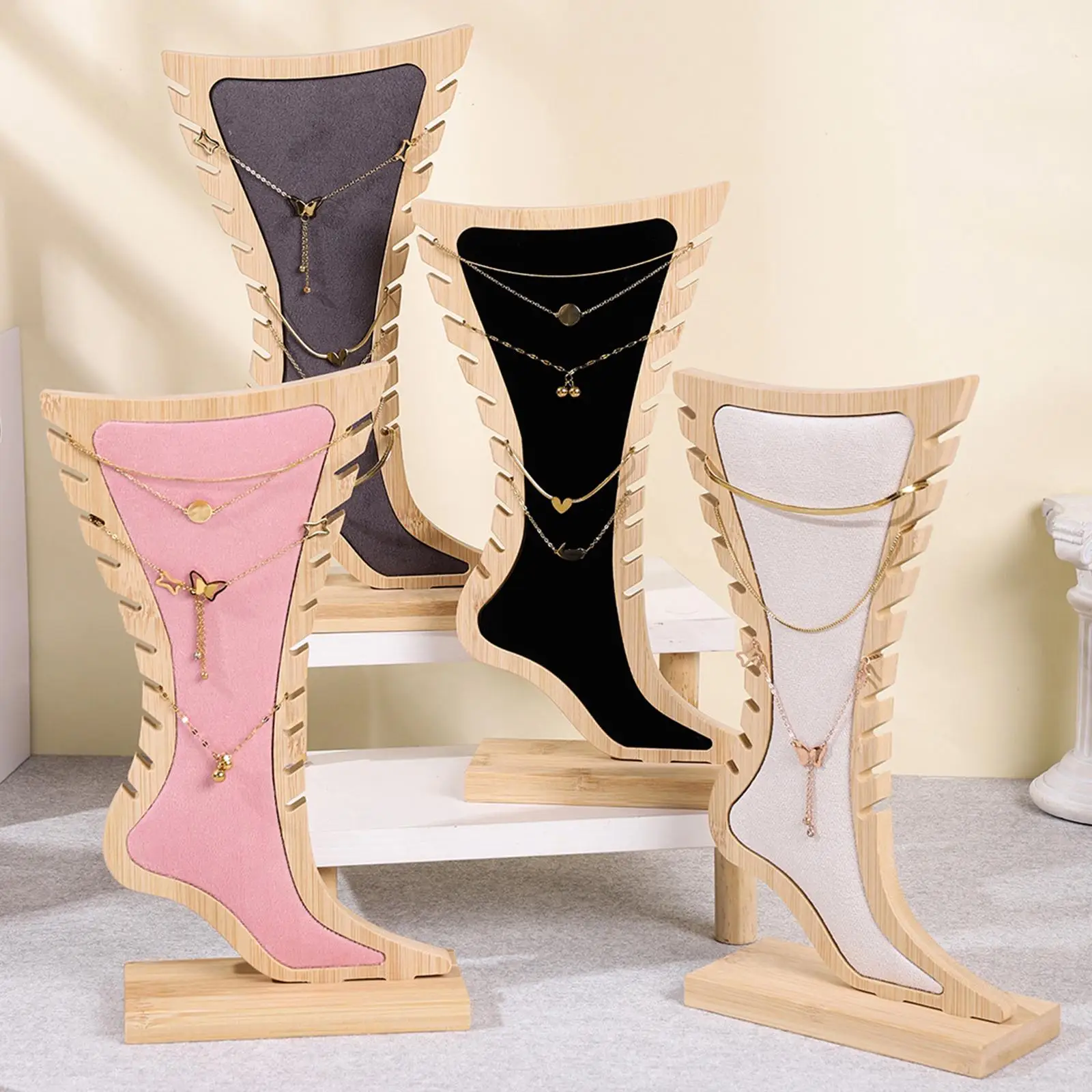 Tablero de exhibición de joyería, soporte decorativo elegante de madera para collar, joyería, vestidor, vitrina, mostrador, venta