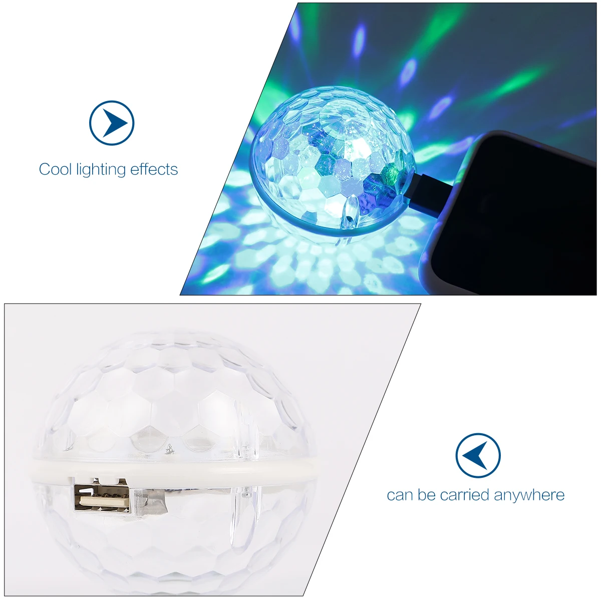 

Crystal Mini USB Powered Stage Ball Light Disco Stage Karaoke Colorful Karaoke Lights Dj Lighting Rotating Lamp